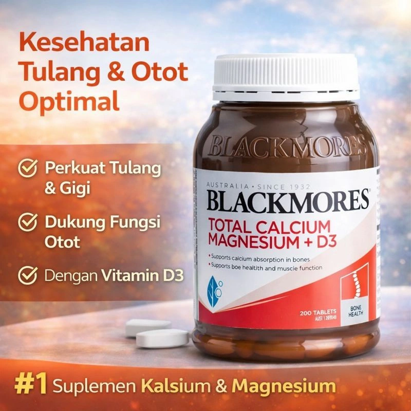 [200 TABLET] Blackmores Total Calcium Magnesium + D3 200 Tablets