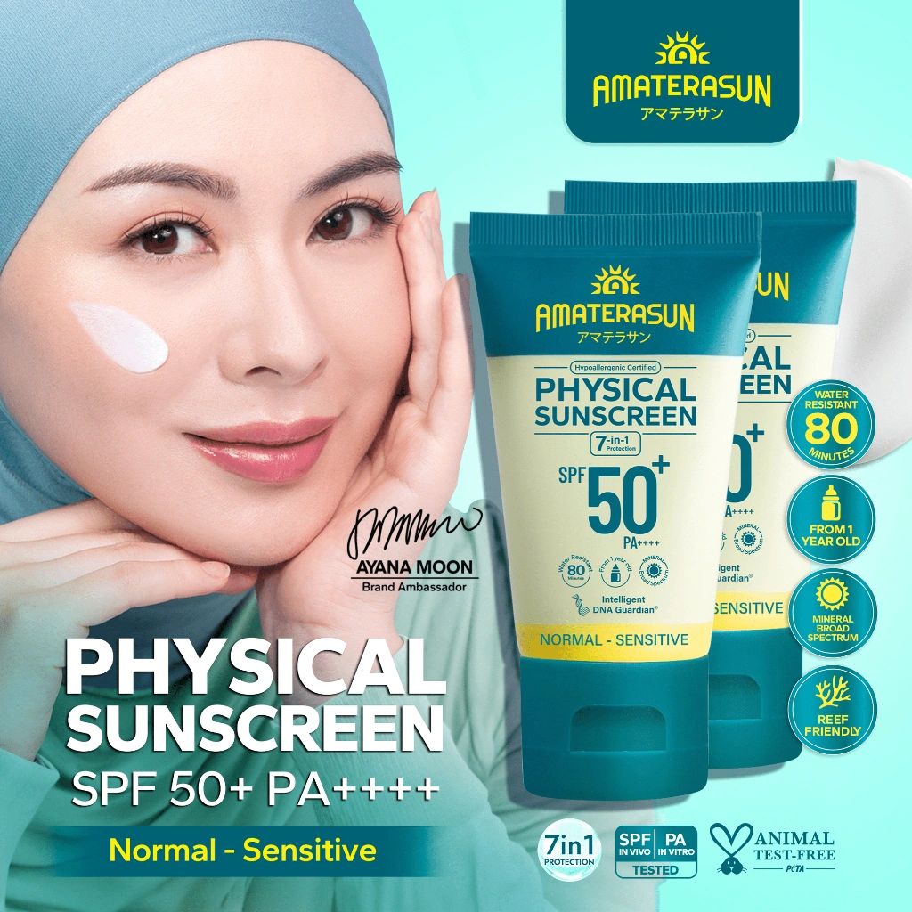 AMATERASUN [REAL SPF Certified] [2 PCS] Physical Sunscreen SPF 50+ PA++++