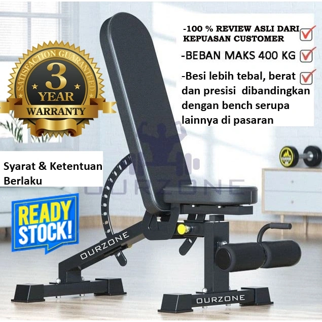 Ourzone Original Adjustable Bench Press Bangku Sit Up Multifungsi