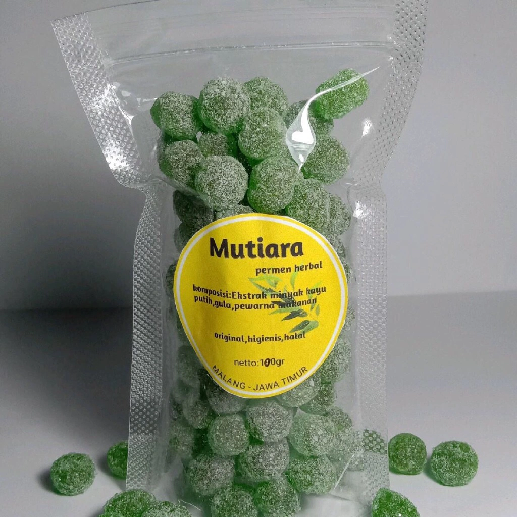 PERMEN MINYAK KAYU PUTIH EKTRA MINT / ORI 100gram MERK MUTIARA