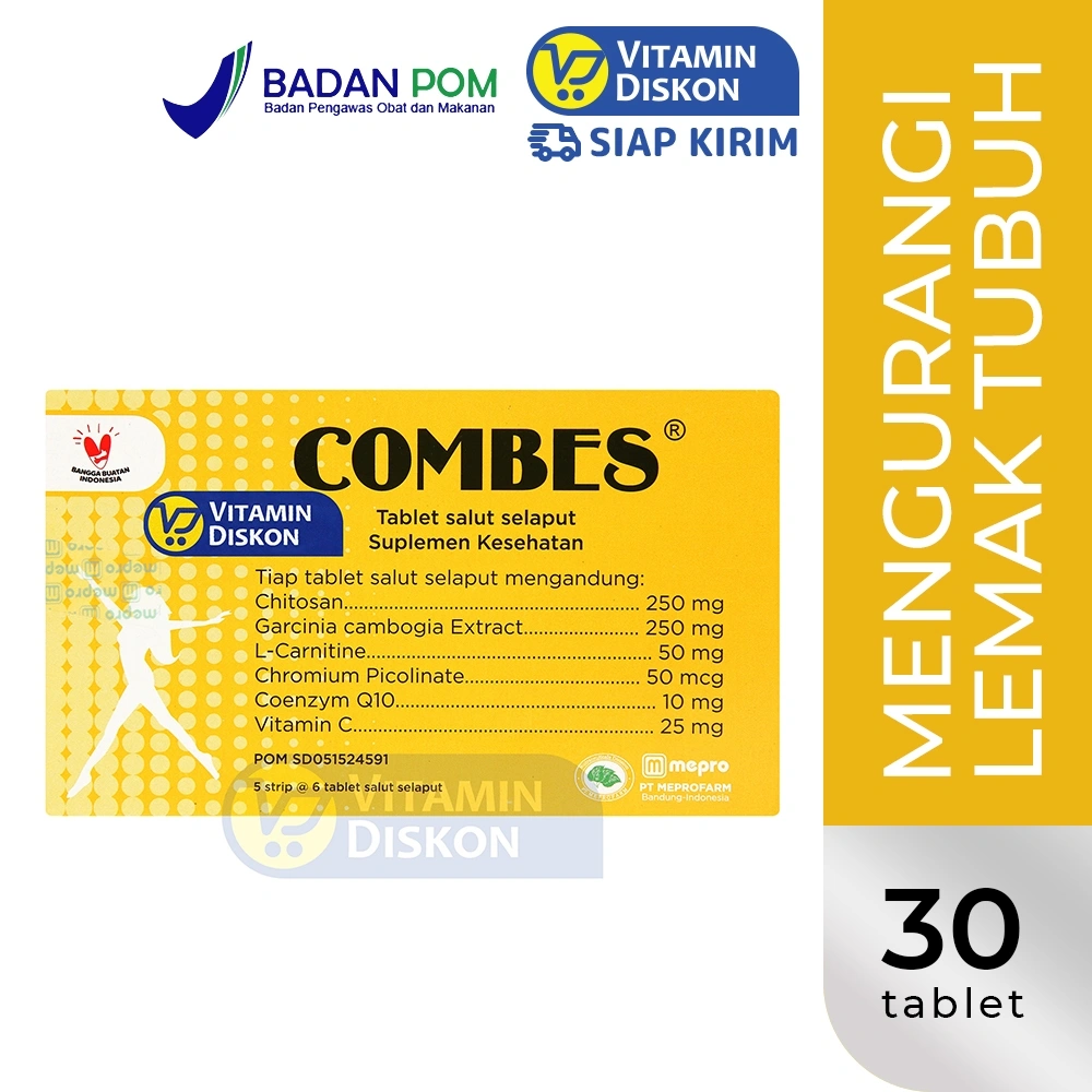 COMBES 1 BOX ISI 5 STRIP | Suplemen Pelangsing, Obat Diet, Menurunkan Berat Badan, Menghilangkan Lemak Tubuh, Pembentukan Energi, Menahan Nafsu Makan