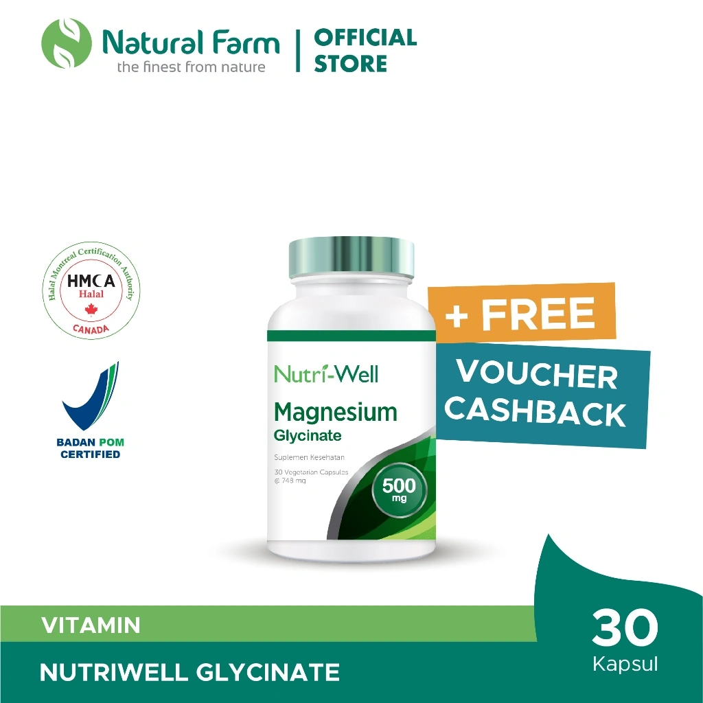 Nutriwell Magnesium Glycinate 500 mg - 30 Capsules