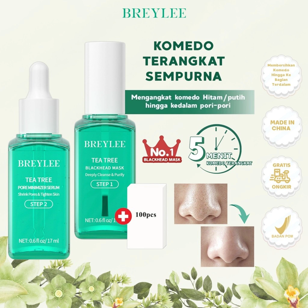 BREYLEE Step 1 Blackhead Remover Mask | Step 2 Pore Minimizer Serum