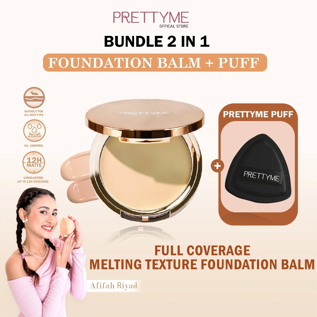 [PROMO SET!!] PRETTYME Foundition balm compact foundation liquid foundation solid foundation balm foundation base makeup Waterproof moisturizing concealing cream cover-up