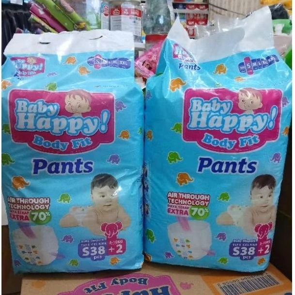 BABY HAPPY (PAKET HEMAT) S38+2/M32/L28/Xl26/XXL24[ JUMBO S56/M48/L42/Xl38 Tipe celana XXL34] Celana/MURAH/Twins diapers