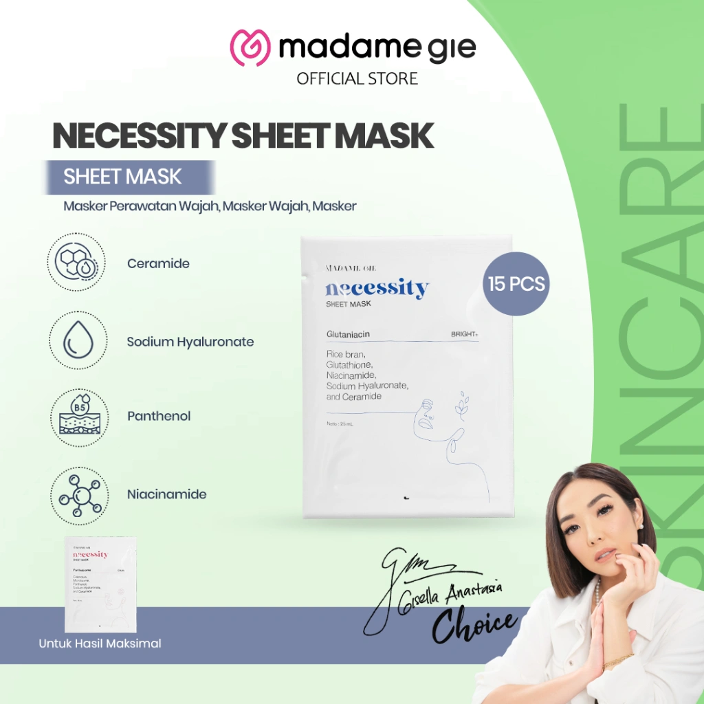 [ISI 15] Madame Gie Necessity Sheet Mask - Masker Perawatan Wajah
