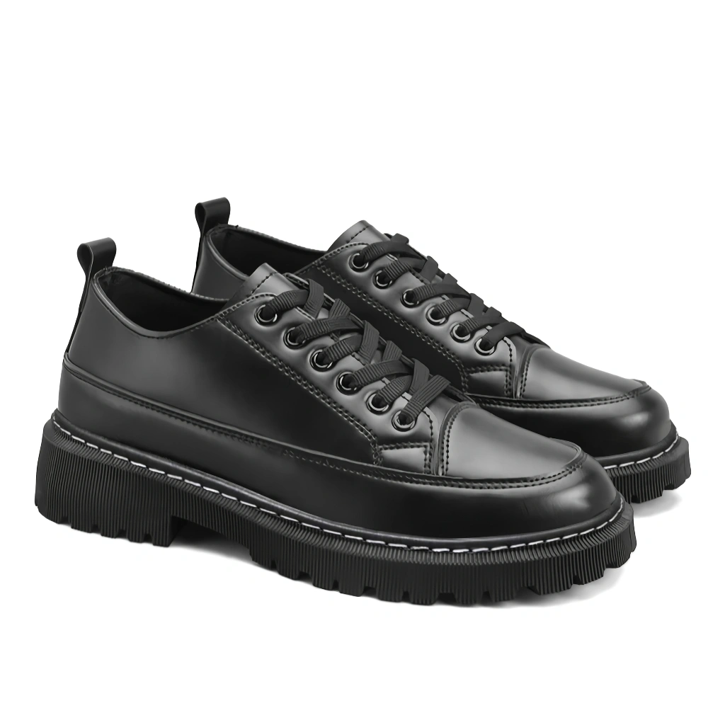 RF Footwear - Sepatu Carlos Docmart Full Black Kekinian Terbaru Pantoufel Formal Casual Pria Unisex