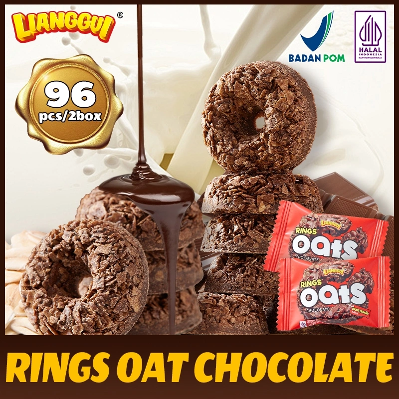 Lianggui Oat Chocolate Ring HALAL - Cemilan Lebaran Viral Sehat Cocok Pertemuan Keluarga & Anak