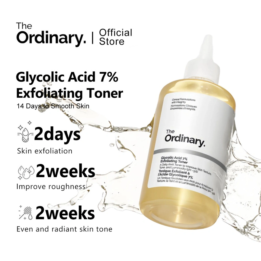 The Ordinary Glycolic 7% Exfoliating Toner Gentle skin exfoliation -- 240ml