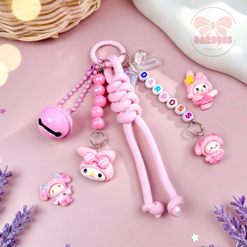 KP-CUSTOM NAMA Gantungan Kunci Tas Melody / Ganci Tas / Bag Charm / Phone charm lucu / Souvenir pernikahan dan ulang tahun unik / Gantungan TUMBLR / Keychain / Gantungan Tas lonceng kerincing / Mini Bag Charm Aesthetic / Gantungan Tas Lisa Blackpink