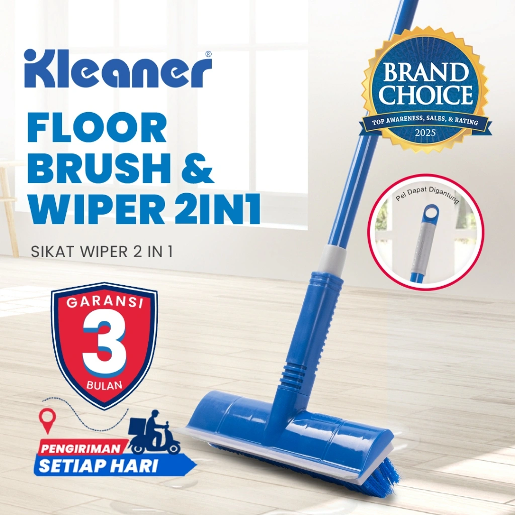 Kleaner Sikat Lantai Dorong 2 In 1 Serokan Air Floor Brush Alat Pembersih K19004