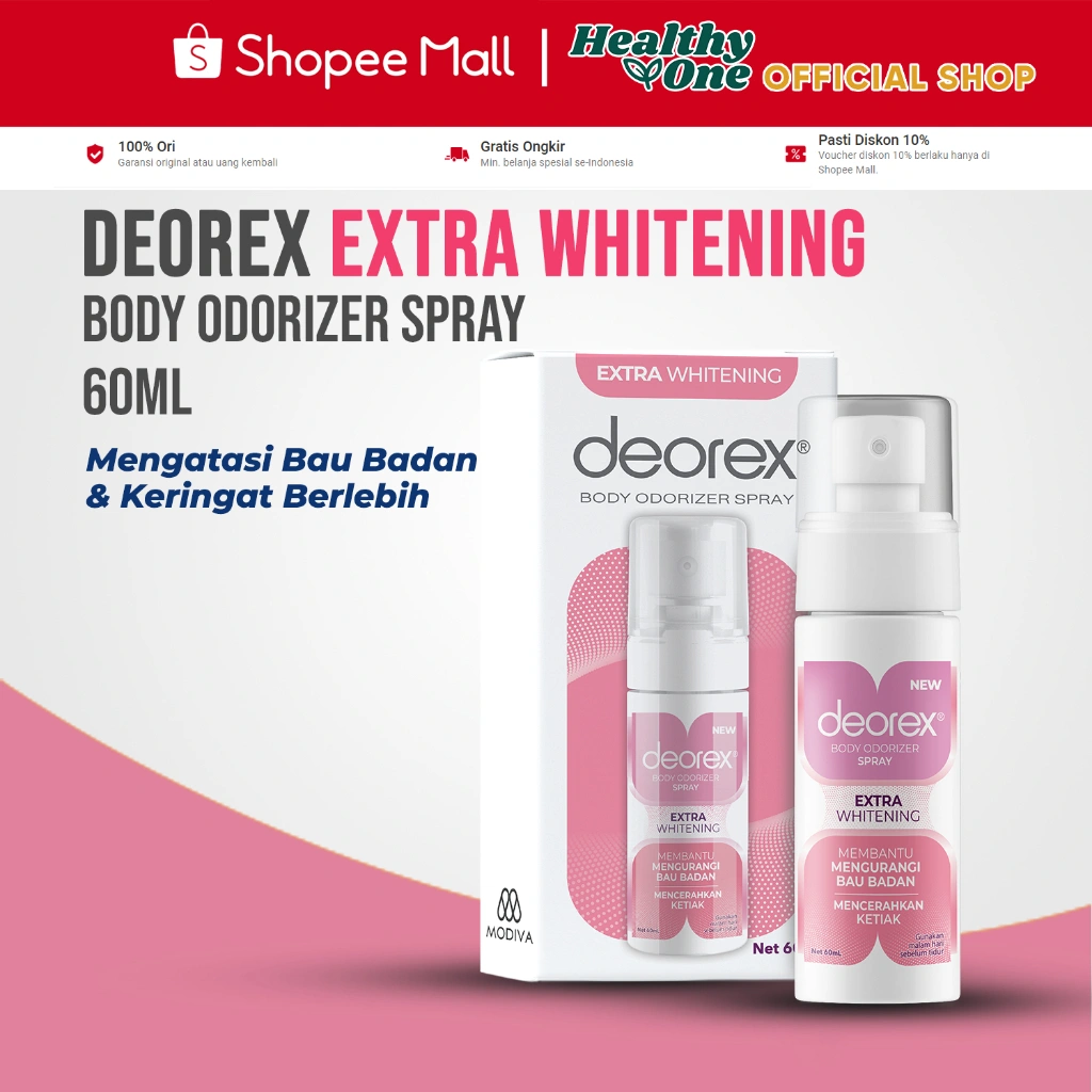 Deorex Body Odorizer Extra Whitening 60 ml / Pengganti Deodorant / Bau Ketiak / Bau Badan