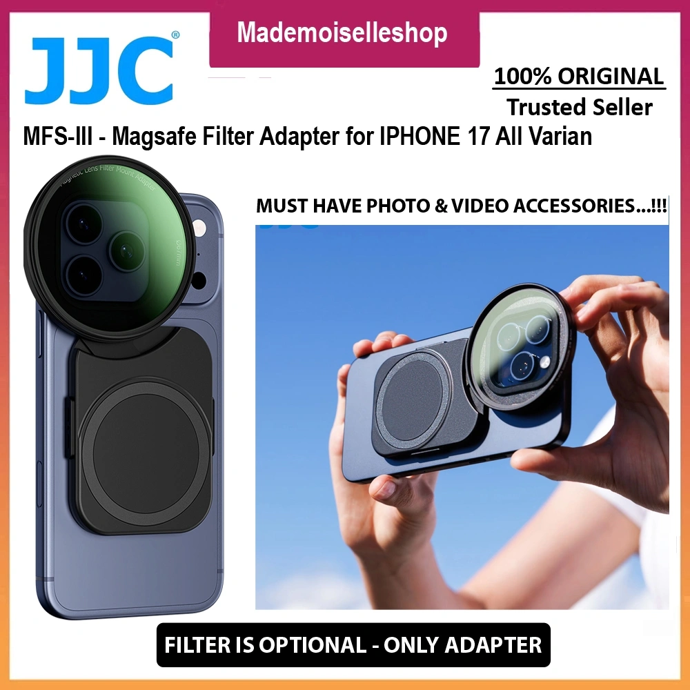JJC MFS-III Original 100% - Magnetic Magsafe Filter Adapter Compatible  for Iphone 14 - 15 - 16 - 17 Basic - Pro - Pro Max with Optional KNF Concept Filter 67mm CPL & Variable ND