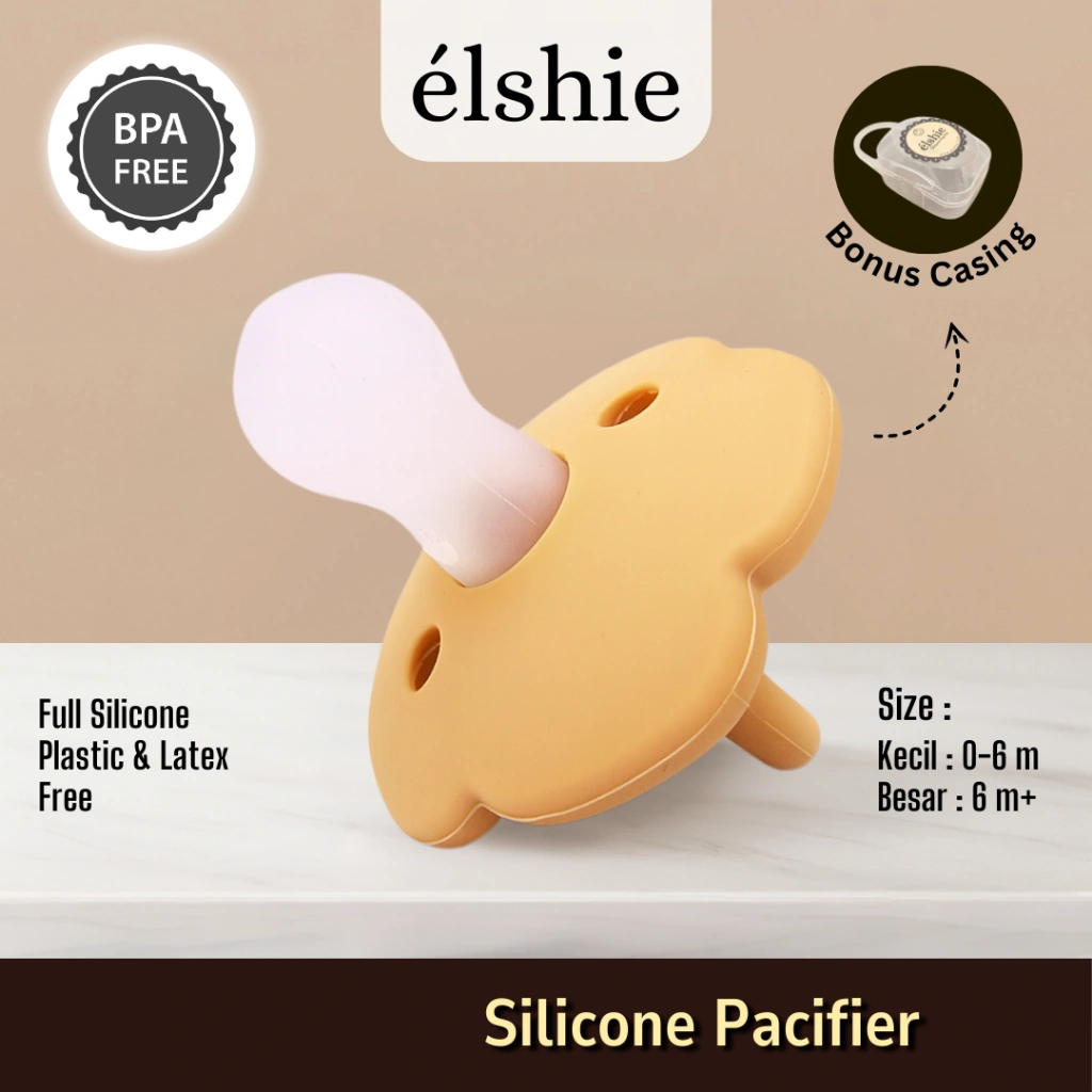 ELSHIE - Premium Silicone Pacifier | Empeng Bayi Kompeng Dot Silikon | 0-6 Bulan | 6 Bulan +