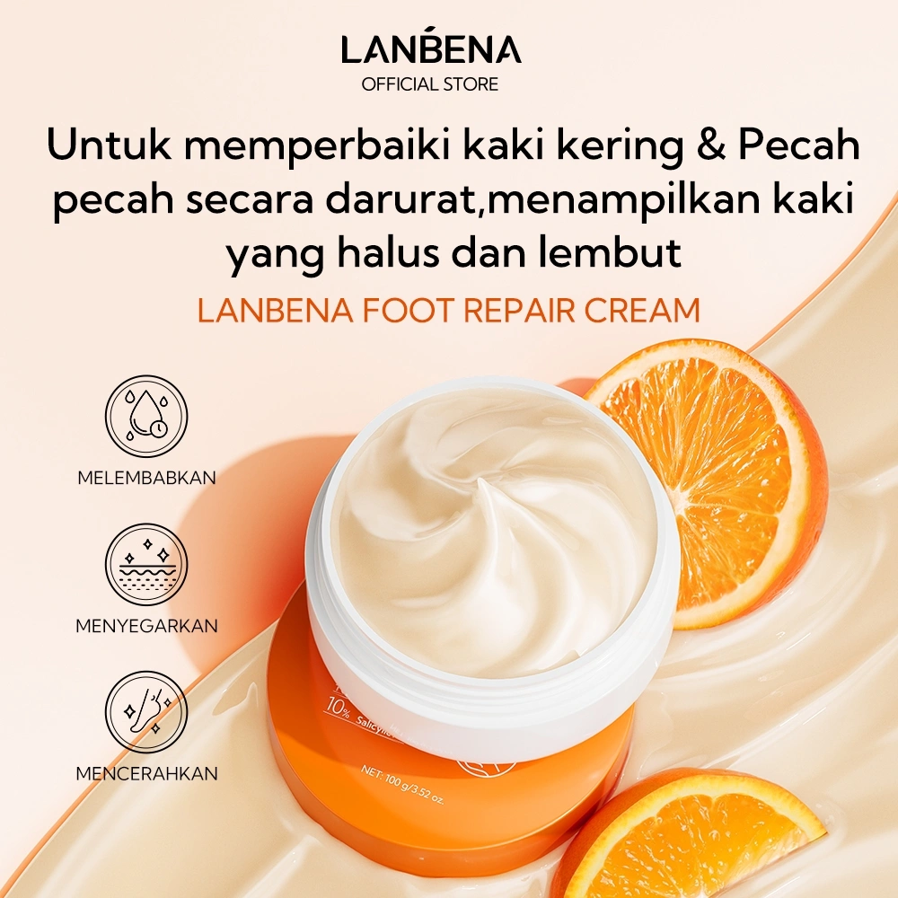 [NEW] LANBENA Foot Vitamin C Whitening Cream - Pemutihan tangan dan kaki untuk menghilangkan melanin dan menghaluskan kulit 100g