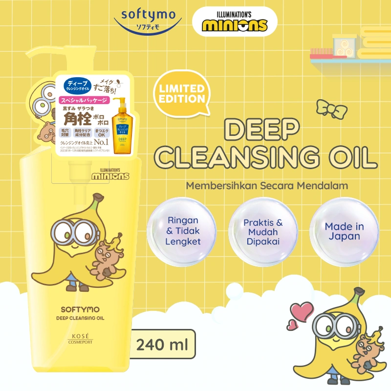 KOSE SOFTYMO x Minions - Deep Cleansing Oil 240ml (Makeup Remover / Pembersih Make Up)