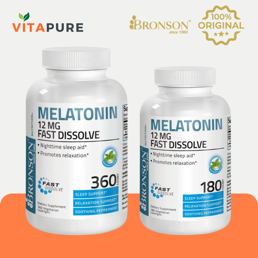 Melatonin Bronson Fast Dissolve 12MG - Peppermint