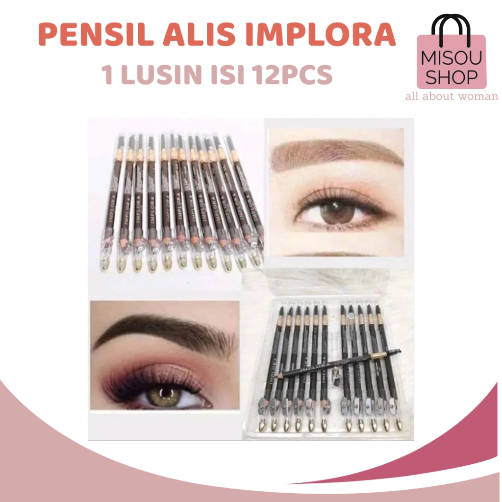 MISOU - (grosir)Pensil alis implora selusin (isi 12) barang ori/bersegel/ada barkot