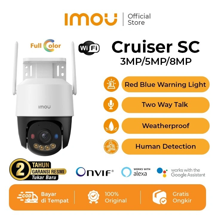 IMOU Cruiser SC 3MP / 5MP / 8MP Kamera Smart CCTV Wi-Fi 6 Outdoor Color Night Vision Strobo Merah Biru Weatherproof Garansi 2 Tahun