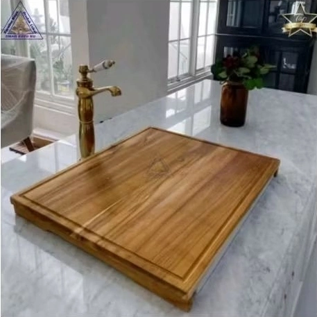 TALENAN KAYU JATI Asli Anti jamur Tipe Tali air, tatakan potong sayuran anti bleber.