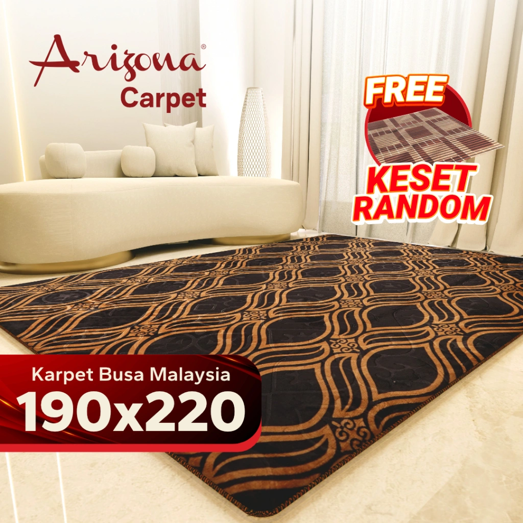 [190x220cm] Cosmo Love Karpet Busa Malaysia Arizona Motif Minimalis