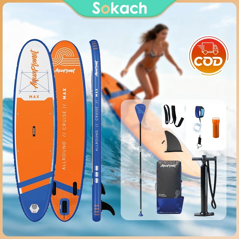 AQUAPLANET Papan Dayung SUP Inflatable Dewasa 10'6" 320cm Anti Bocor Tebal Stabil Non-Slip Mudah Dibawa Untuk Pemula BB