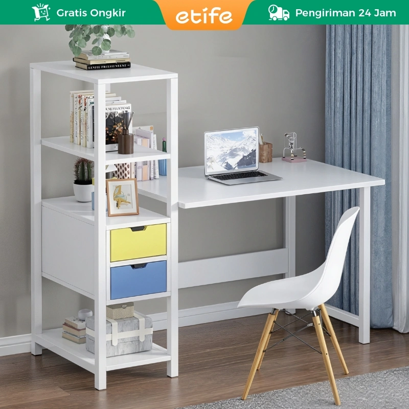 E-TIFE Meja Belajar Anak Rak Meja Belajar Meja Kerja Minimalis Meja Kantor Meja Komputer