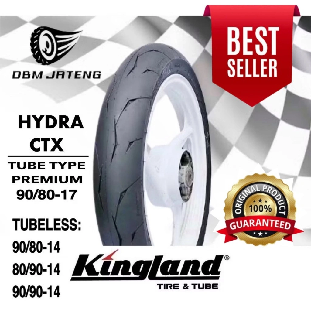 100% ORIGINAL & BARU BAN KINGLAND HYDRA CTX TUBE TYPE/ NON TUBLES PREMIUM RING 17 DAN TUBELESS RING 14 UKURAN 90/80-17 TUBETYPE HARGA GROSIR BAN  DAN RING 14 90/80-14 80/90-14 90/90-14 MOTOR BEBEK MATIC HINDA BEAT VARIO SCOOPY GENIO MIO FINO X-RIDE SPIN