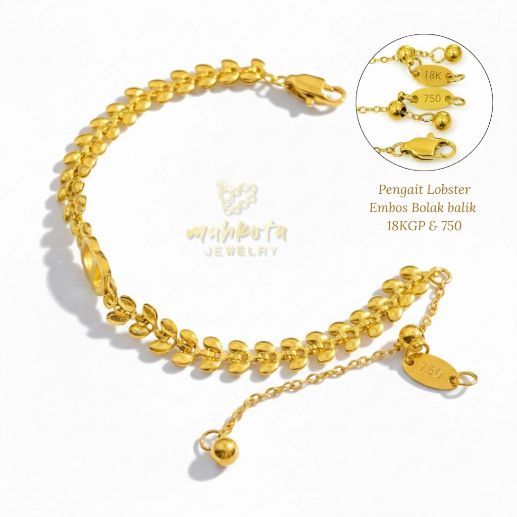 G380 Gelang Tangan Titanium Wanita Korean Style 6X 18K Gold Plated • Liontin Dedek • Anti Karat Anti Luntur • Fashion Jewelry • Gelang Aesthetic • Gelang Minimalis • Gelang Simple • Gelang Elegant • Aksesoris Perhiasan Wanita • Cocok Untuk Kado Pacar