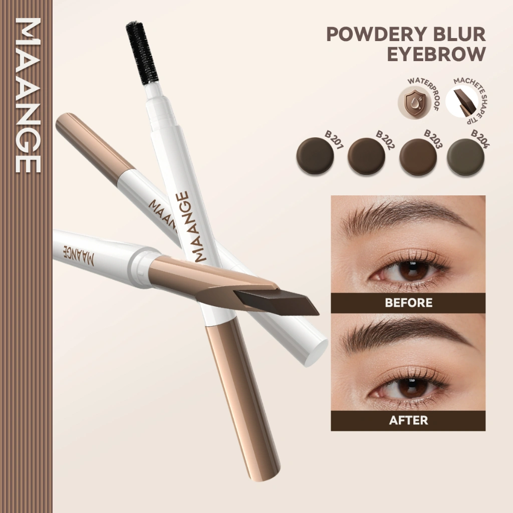 MAANGE Kepala Ganda Eyebrow Pencil 3D Tahan Air Sculpting Long-lasting Highly Pigment Pensil Alis MG-E04