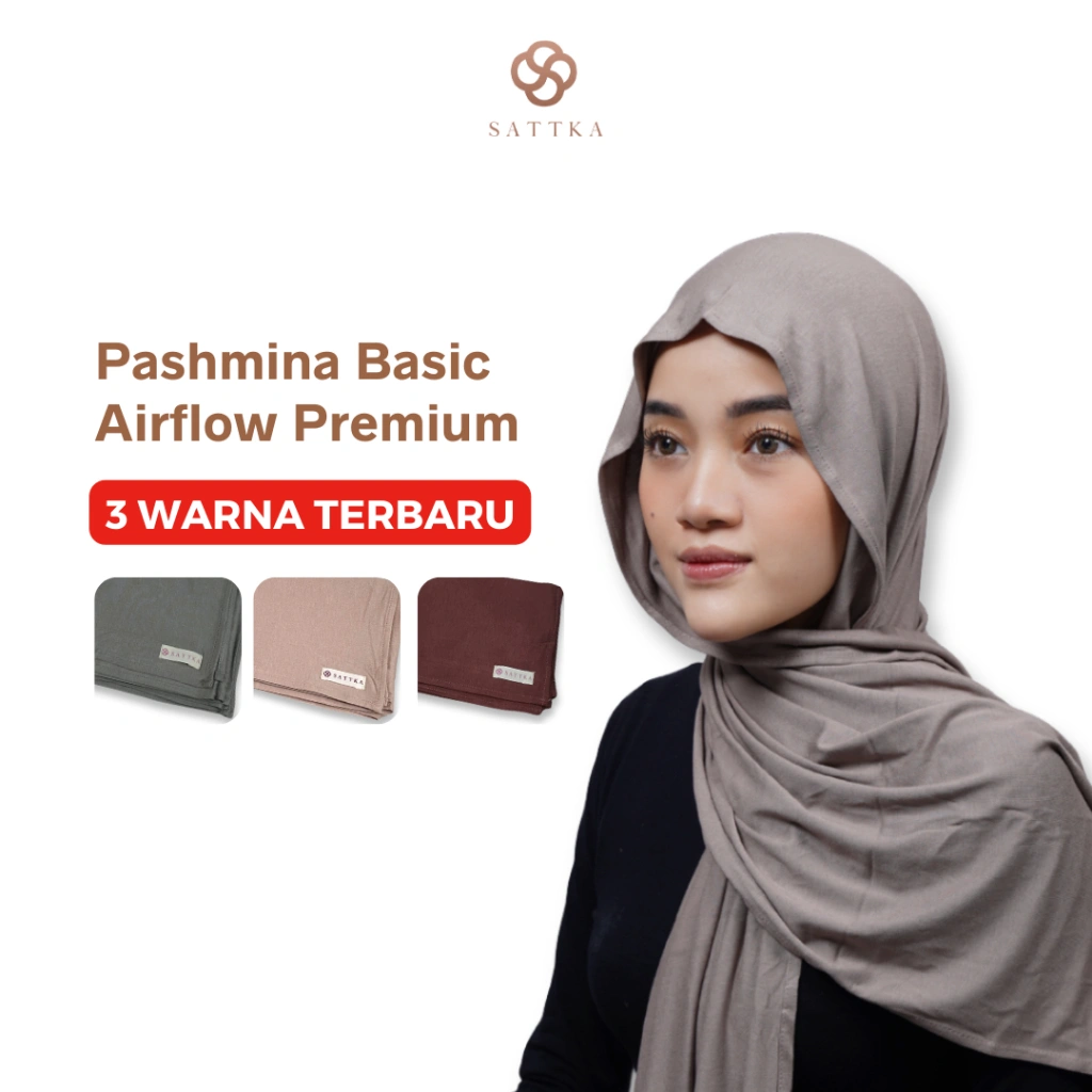 Pashmina Airflow Premium Sattka / Adem Lentur Ringan