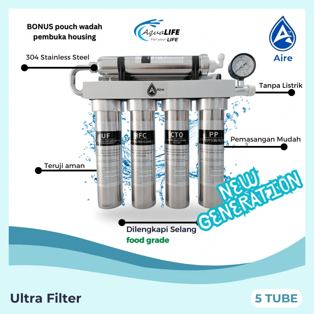 Ultra Filter Penyaring Air Siap Minum anti virus bakteri UF not RO pure it