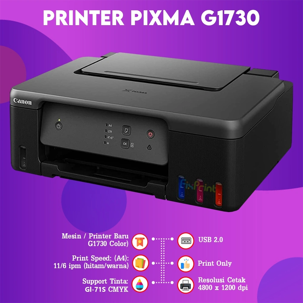 Fixprint Printer Canon PIXMA G4770 G2770 G2730 G1010 G1730 Printer Efficient Print Scan Copy Inktank All In One Wifi Fax Lan Bergaransi Original