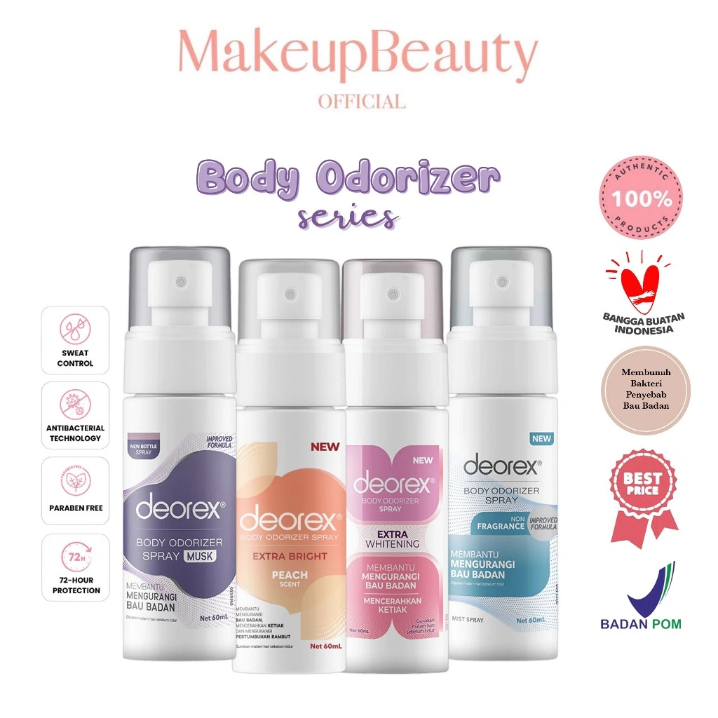 DEOREX Body Odorizer Spray 60 Ml / Deodorant - Penghilang Bau Ketiak & Bau Kaki & Bau Badan