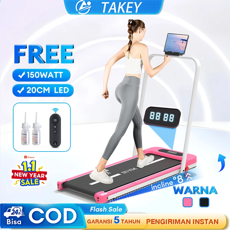 TAKEY  treadmill portable Treadmill Elektrik  low watt walking pad treadmill lipat Treadmill Listrik