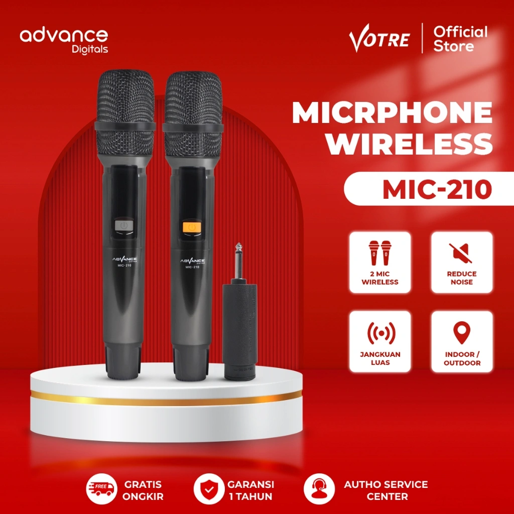 ADVANCE - Wireless Microphone Wireless Double Charge (MIC-205/MIC-206/MIC-207/MIC-208/MIC209/MIC210)