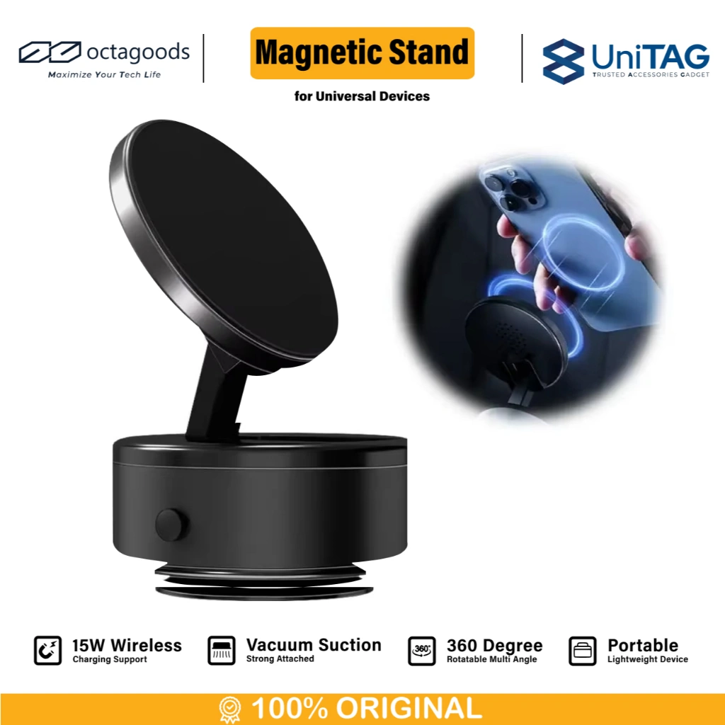 Phone Holder Stand Magnetic Magsafe + Wireless Charger Octagoods iPhone Samsung