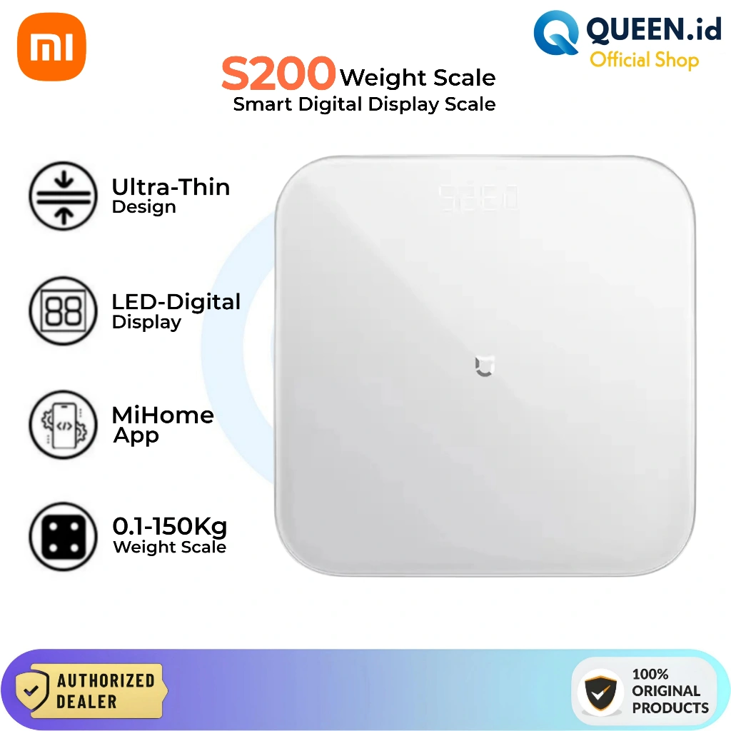 Xiaomi Mijia S200 Smart Digital Scale LED Display Timbangan Badan Weight Version 150Kg Max