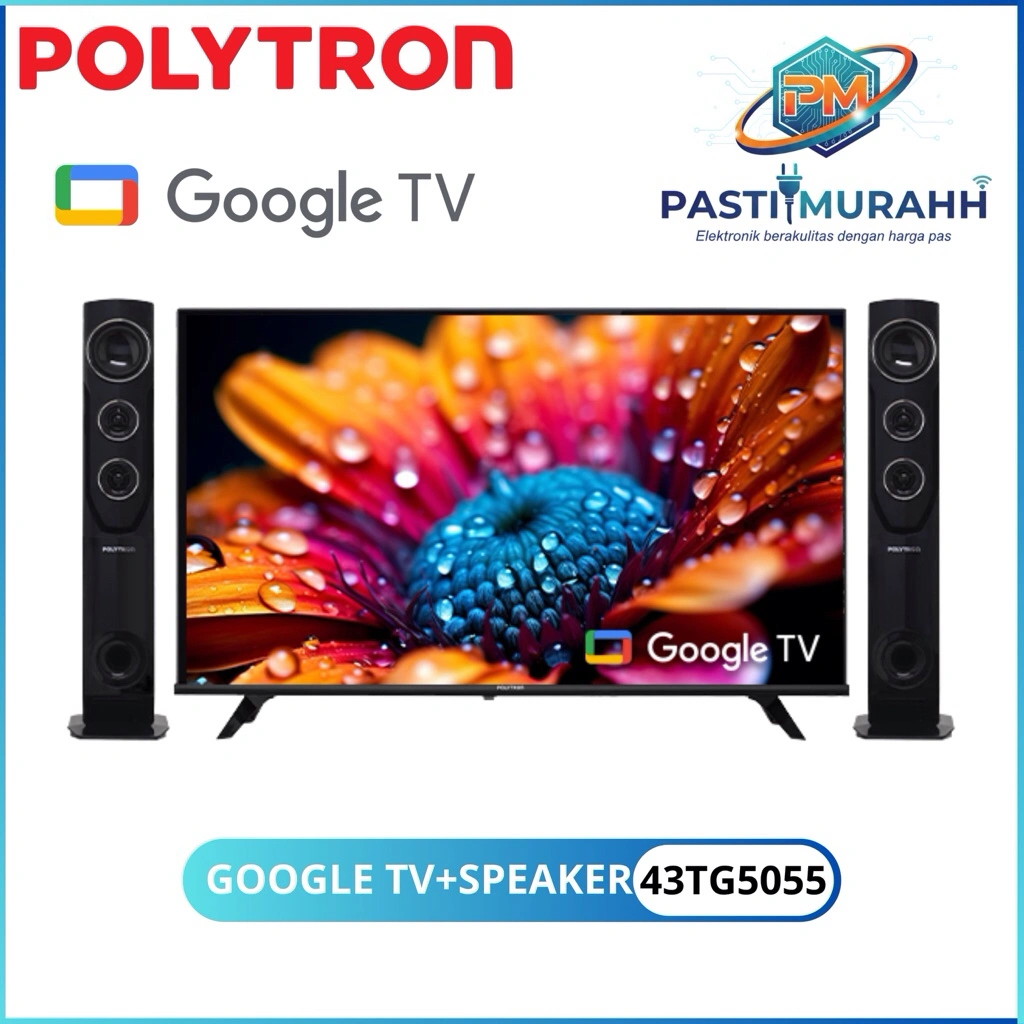 POLYTRON GOOGLE TV 43TG5055 (43”) LED POLYTRON GOOGLE TV YOUTUBE NETFLIX APLIKASI LENGKAP GARANSI RESMI