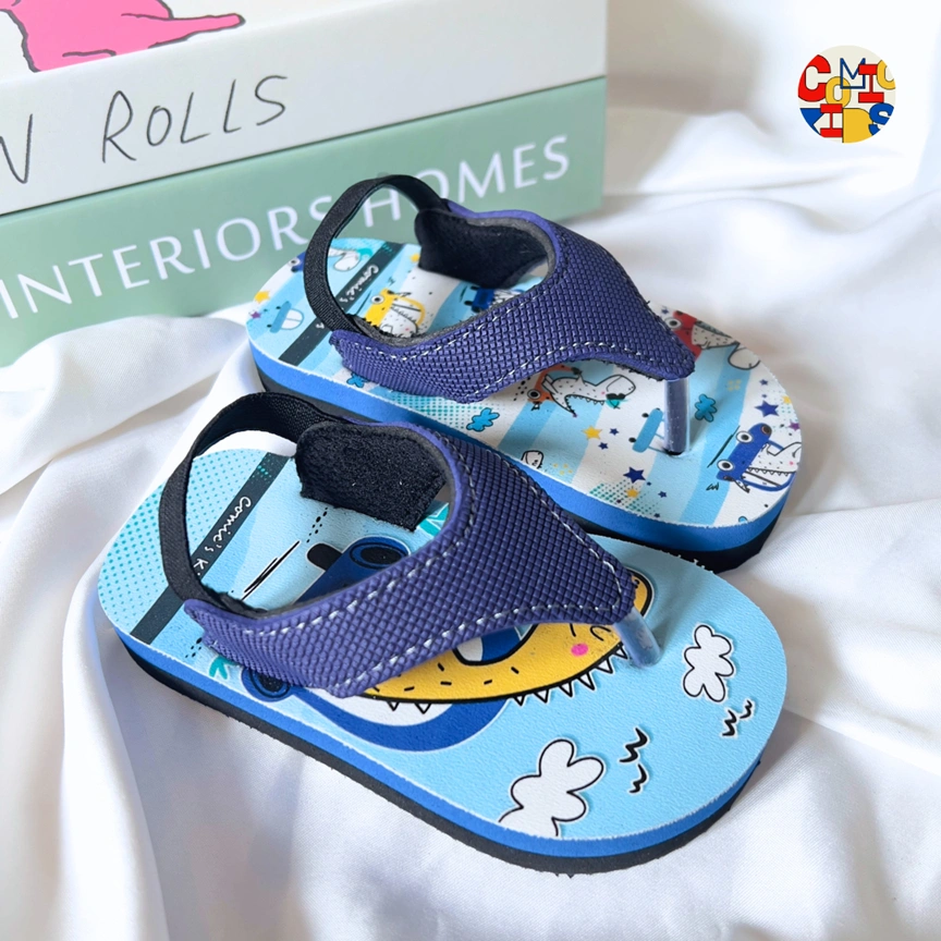 Sandal Jepit Anak Laki Laki Comickids Sendal Japit Bayi 1 Tahun Baby Balita Dinosaurus BLUE DINO