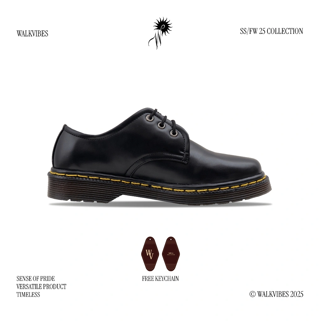 Sepatu Derby Basic | Manson Black | Walkvibes