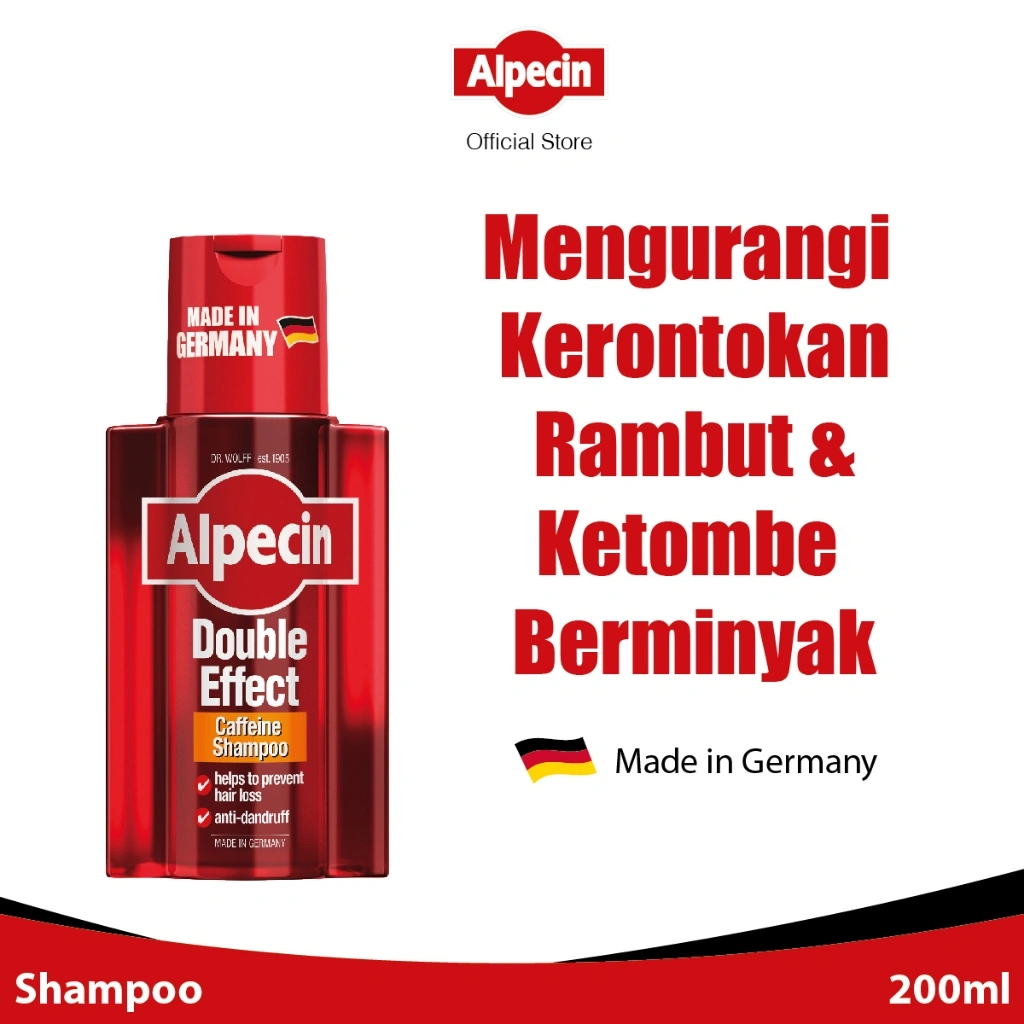 Alpecin Double Effect Shampo Kulit Kepala Berminyak - Anti Ketombe & Rontok Pria | Anti Dandruff Men Shampoo