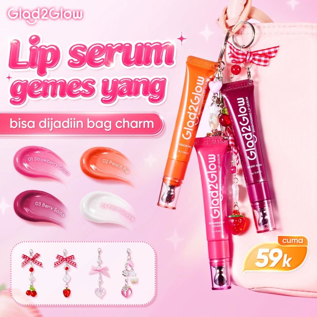 [Ready Stock] Glad2Glow Brightening Lip Serum Tinted Lip Balm Lip Stik Lip Moisturizer Pelembab Bibir Perawatan Bibir Serum Mencerahkan Melembabkan dan menambahkan liptint lipstick lipcream Vitamin E dan Vitamin C  g2glow official store