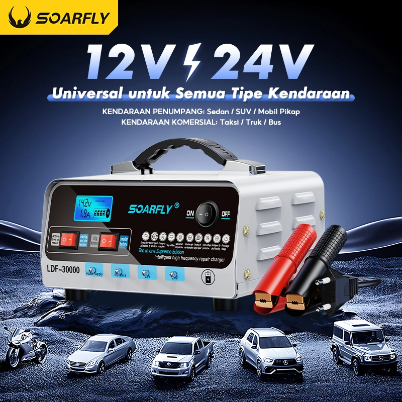 [COD] 800A Car Battery Charger Aki Otomatis Smart Intelligent Auto Repair Mobil Pengisi daya Charger Otomatis Aki Mobil Motor Kapal Truk Charger AKI OTOMATIS Cerdas Cerdas Perbaikan Otomatis Mobil Pengisi Daya 12v24v 400W 800Ah/Charger Otomatis Aki Motor