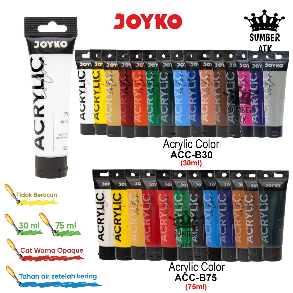 Cat Akrilik Acrylic Color Joyko ACC-B30 ACC-B75 ACC-B30ML ACC-75ML 30ML 75ML