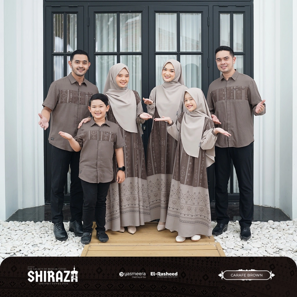 [ READY STOCK ] SARIMBIT 2026 SHIRAZA SERIES - CARAFE BROWN --- Family Set  / Baju Lebaran Keluarga