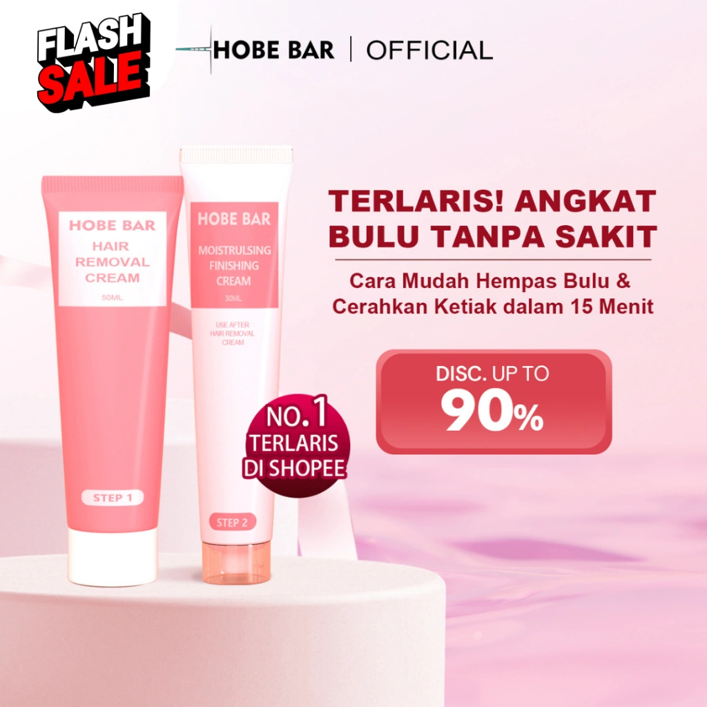 HOBE BAR Hair Removal Cream & Finishing Gel – Penghilang Bulu Tanpa Sakit, Kulit Halus & Lembap - Hair Removal Cream Pembersih Bulu Hanya 5-8 Menit - Krim Perontok Bulu Waxing Pencukur Penghilang Bulu Instan