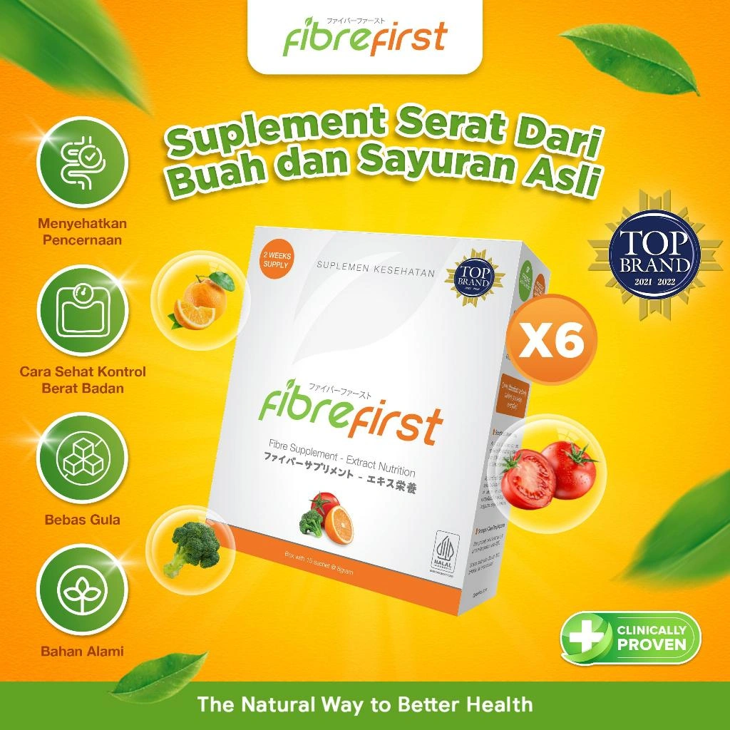 FibreFirst Diet & Detox Isi 90 Sachets - Minuman Fiber Supplement Membantu Melancarkan Pencernaan