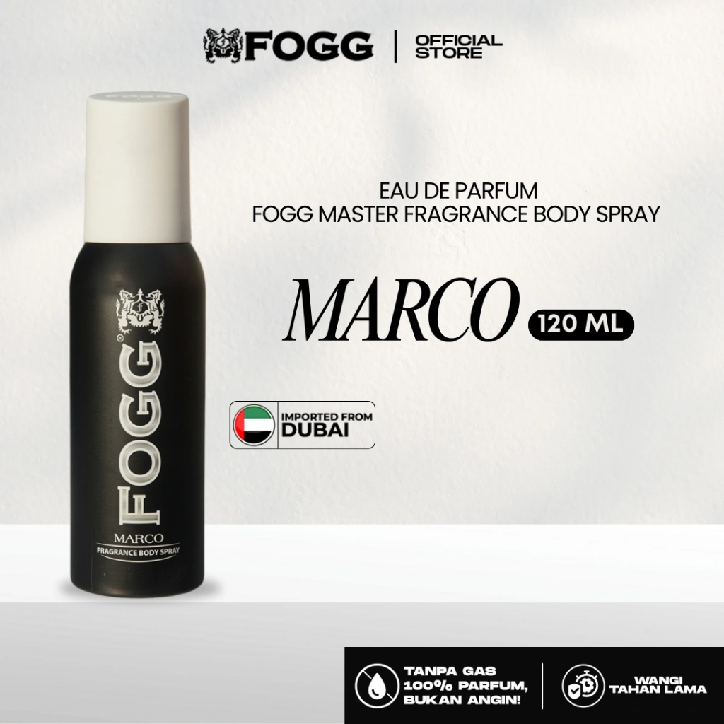Fogg Perfume Body Spray Reguler Marco 120ml Tanpa Gas No.1