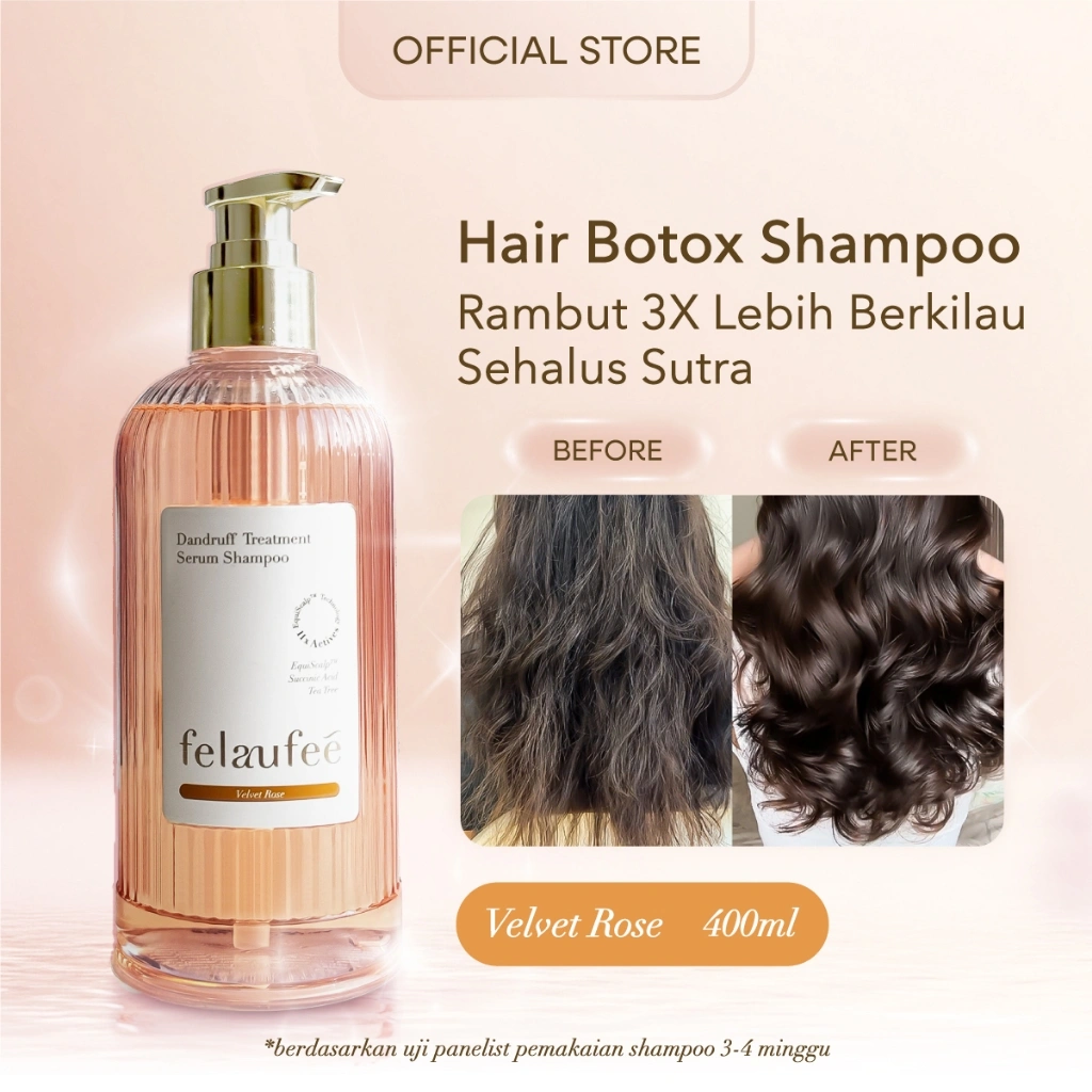 FELAUFEE - Dandruff Treatment Serum Shampoo - Velvet Rose | Peeling Ketombe Anti Lepek | EquiScalp™